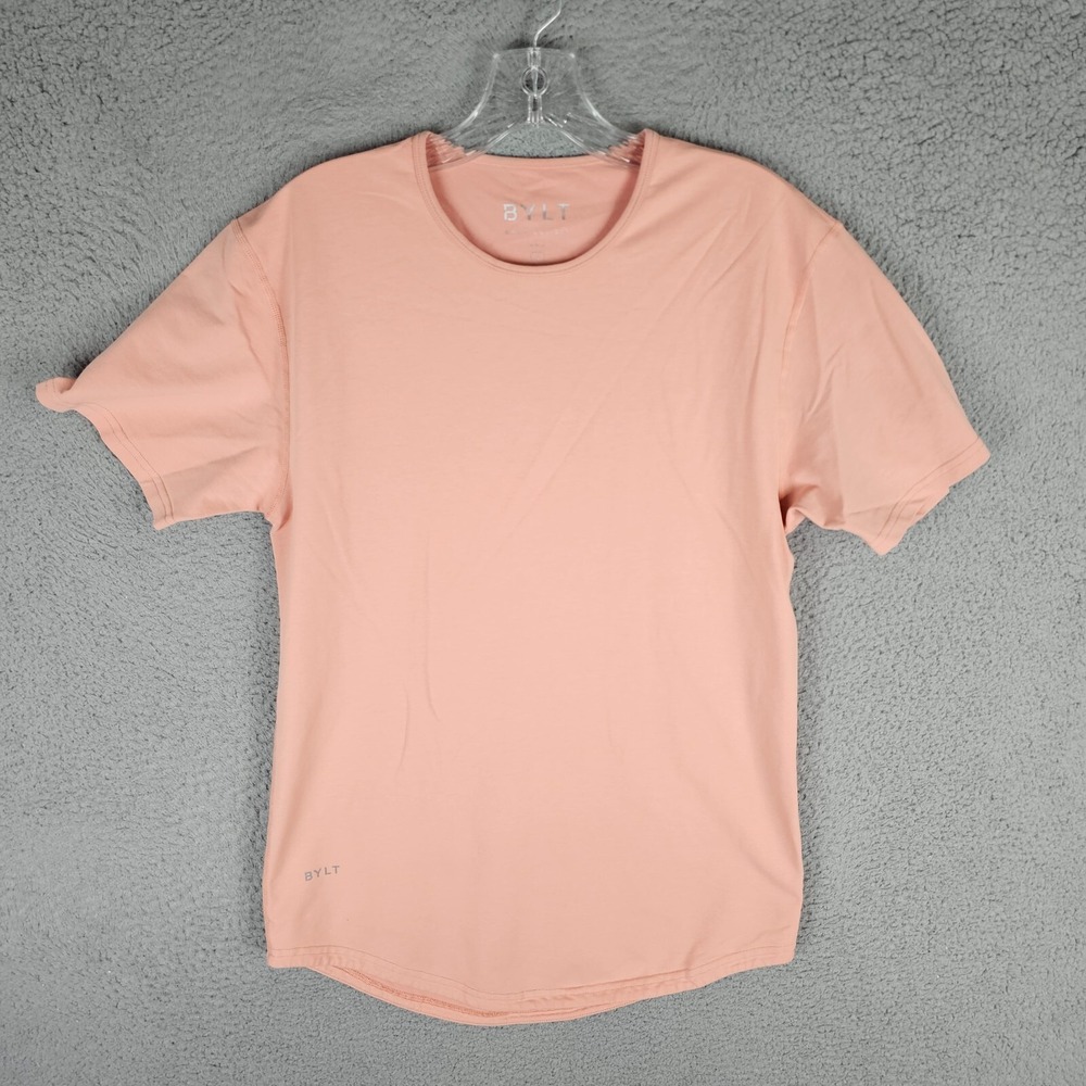 BYLT T-Shirt Men's Small Orange Drop Cut Lux Performance Stretch Train Athletic